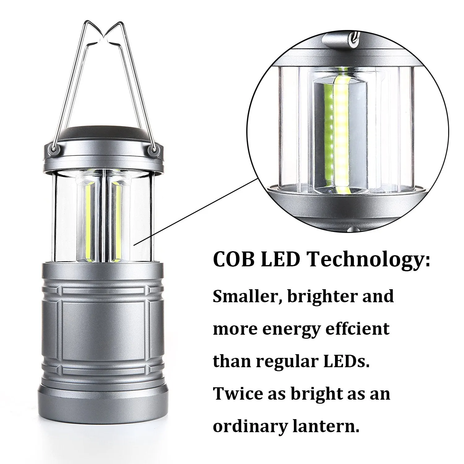 2 Pack LED Camping Lantern - 500 Lumens ,Collapsible LED Lanterns for Hurricane, Emergency,Storms, Outage