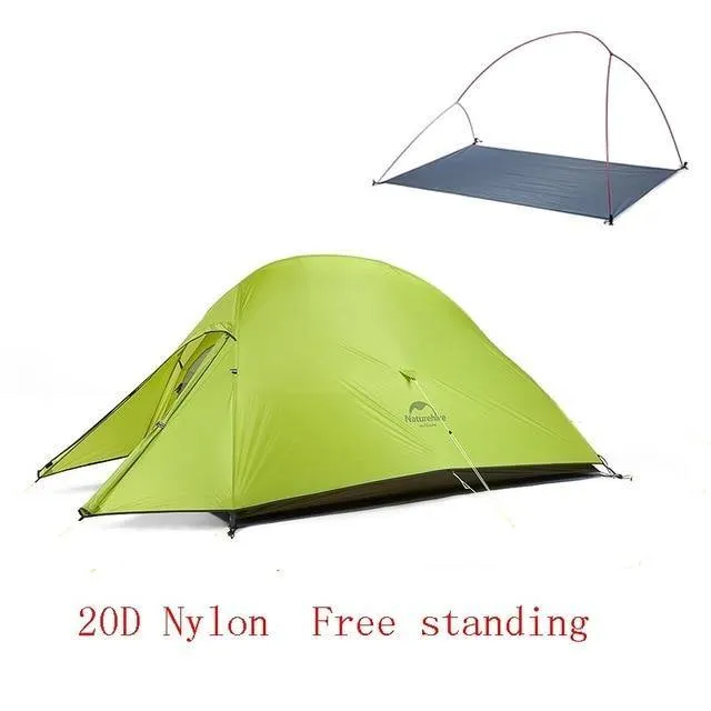 2 Person Ultralight Freestanding Camping Tent with Free Mat