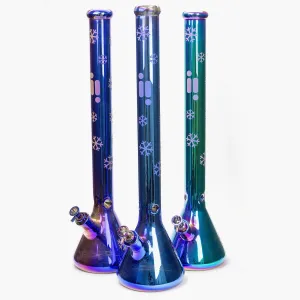 24" Infyniti Snowflake 7 mm metallic glass water bong