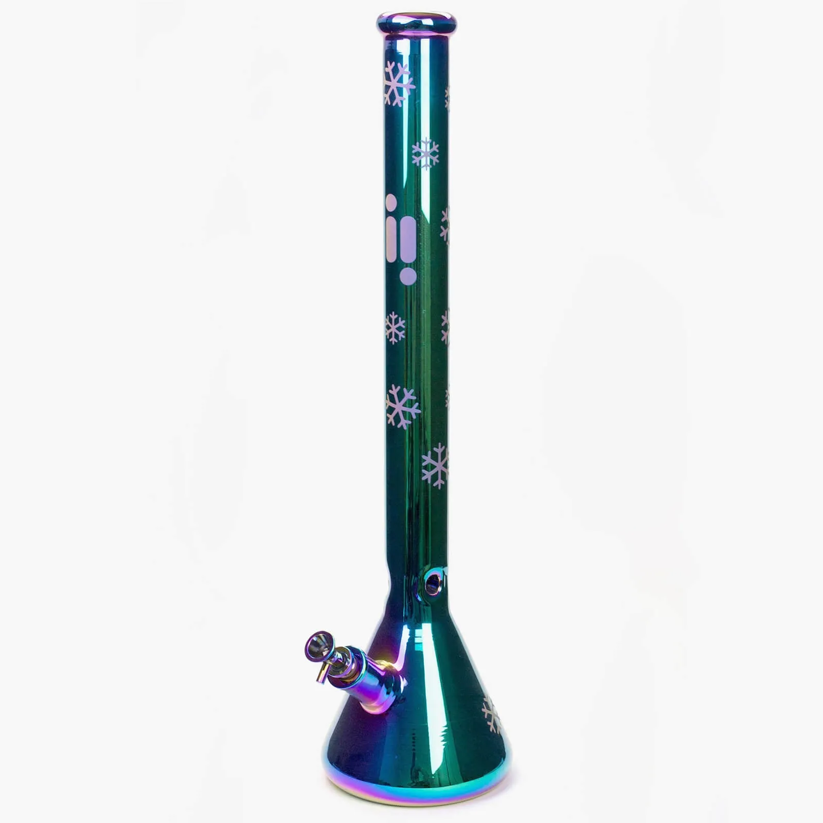 24" Infyniti Snowflake 7 mm metallic glass water bong