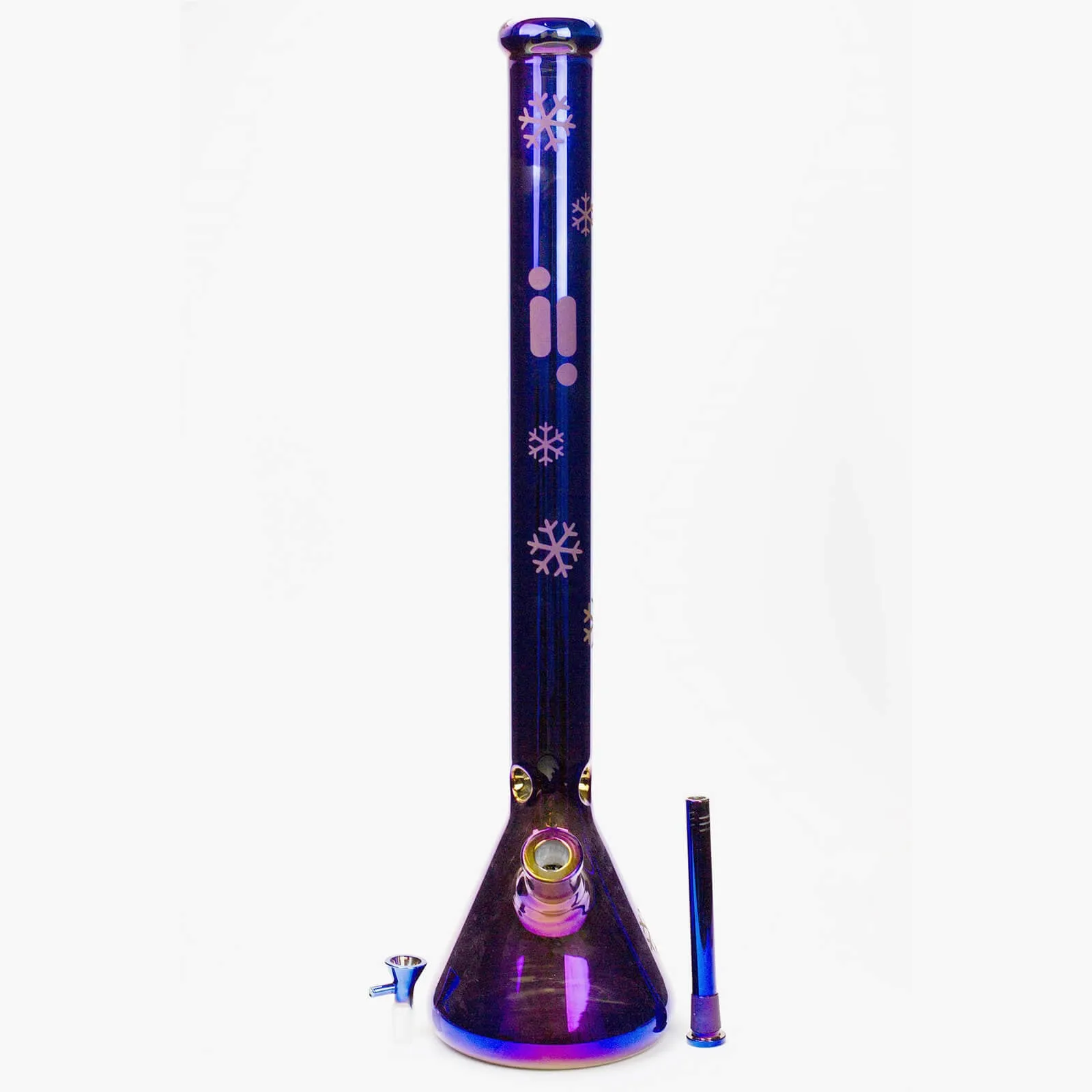 24" Infyniti Snowflake 7 mm metallic glass water bong