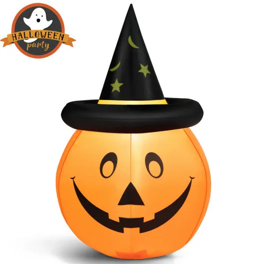 4 Feet Halloween Inflatable Pumpkin Lantern with Hat