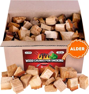 Alder Wood Chunks For Smoking And Grilling - Bbq Cooking Wood 15 Lb - All