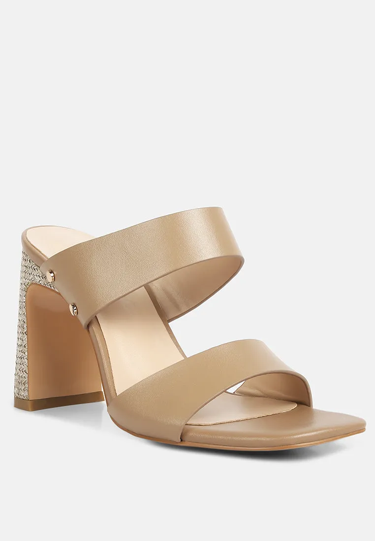 Alodia Slim Block Heel Sandals In Taupe