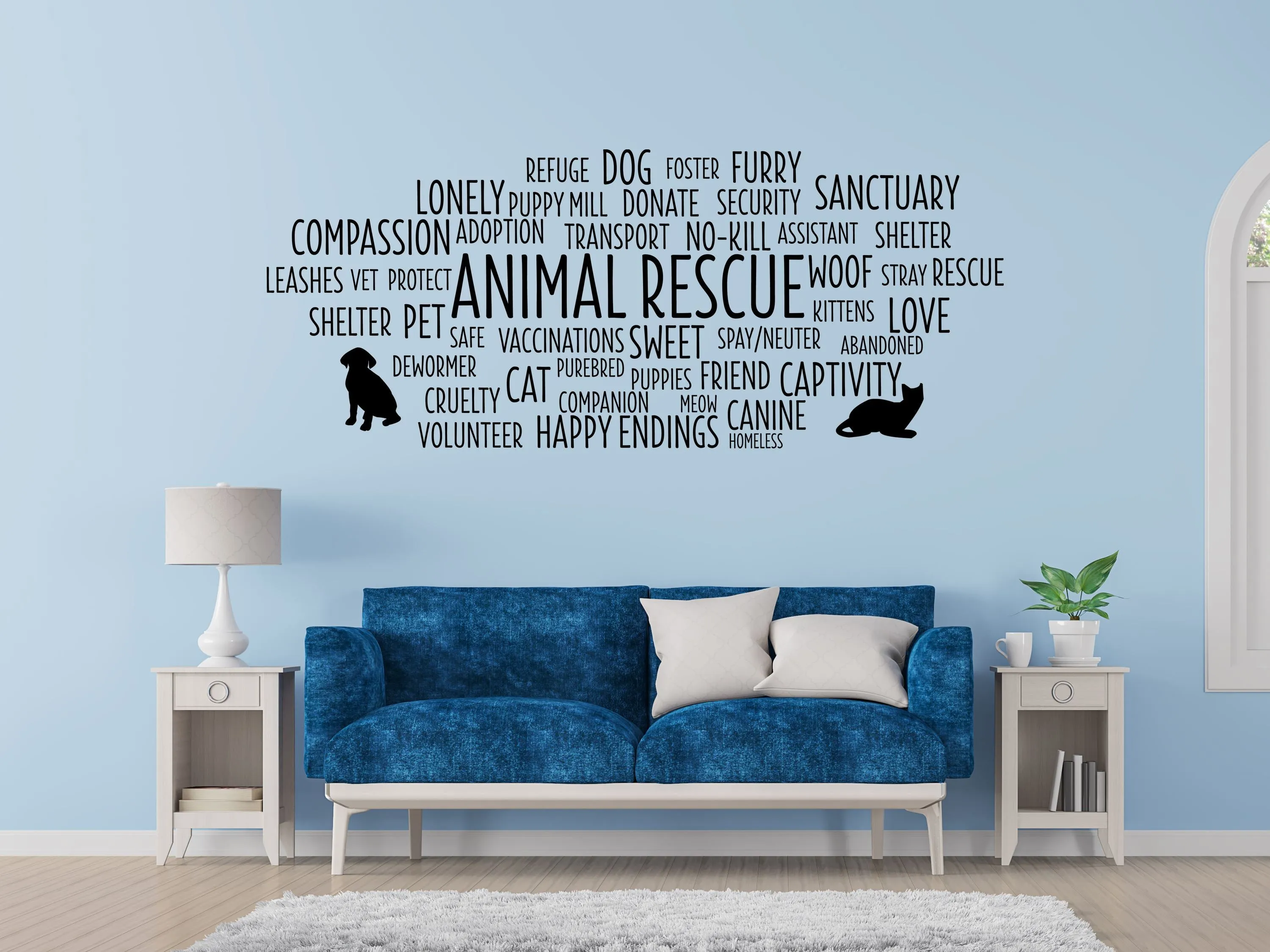 Animal Rescue Word Cloud Wall Decal