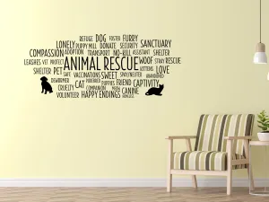 Animal Rescue Word Cloud Wall Decal