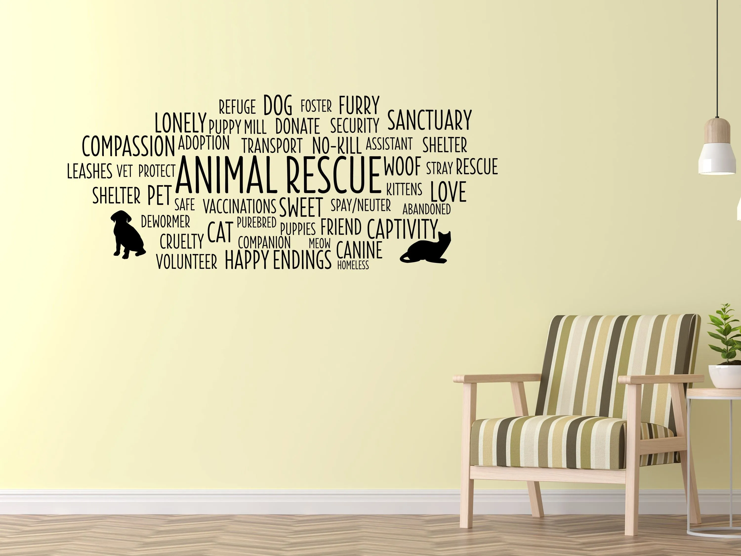 Animal Rescue Word Cloud Wall Decal