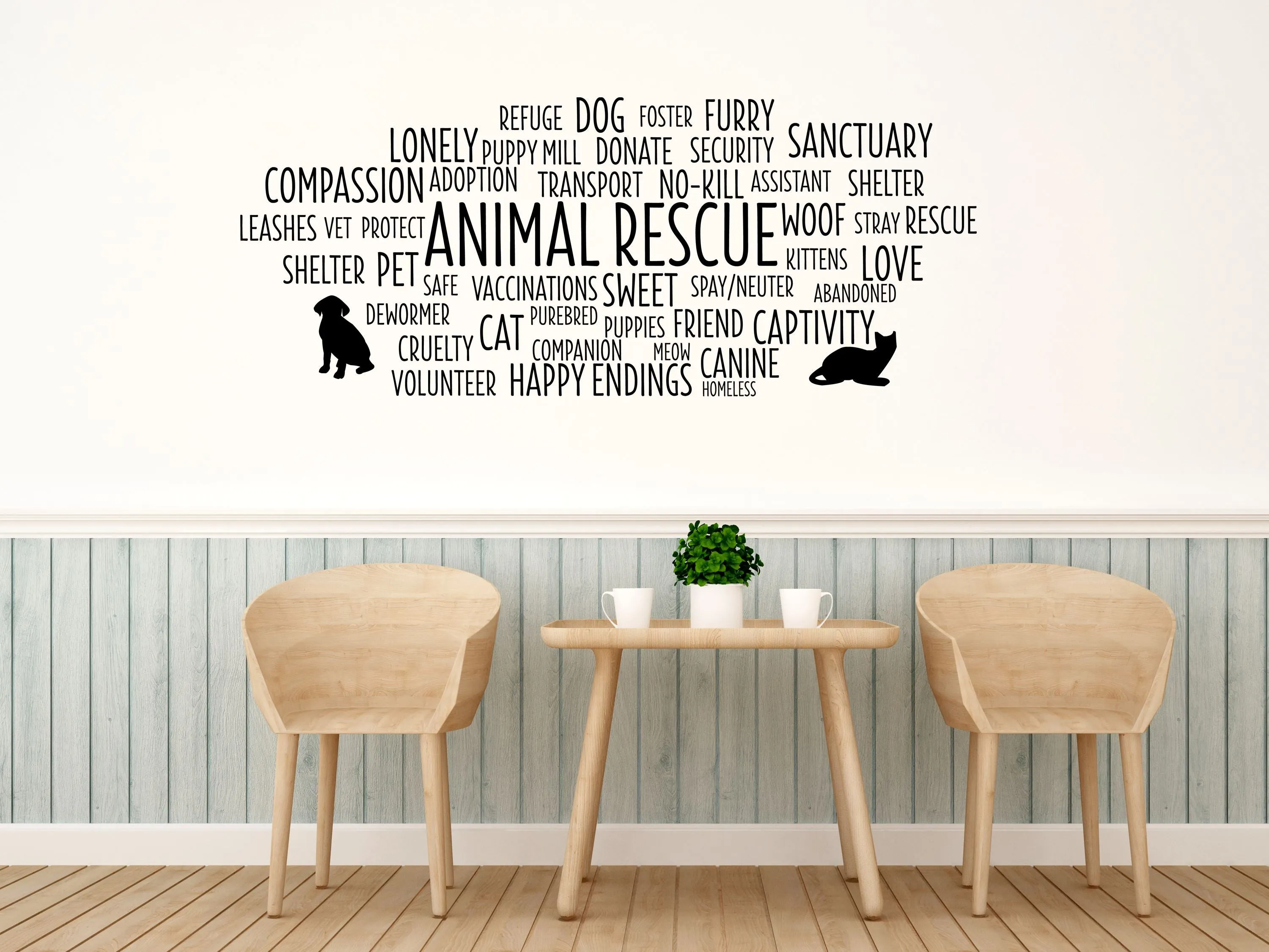 Animal Rescue Word Cloud Wall Decal