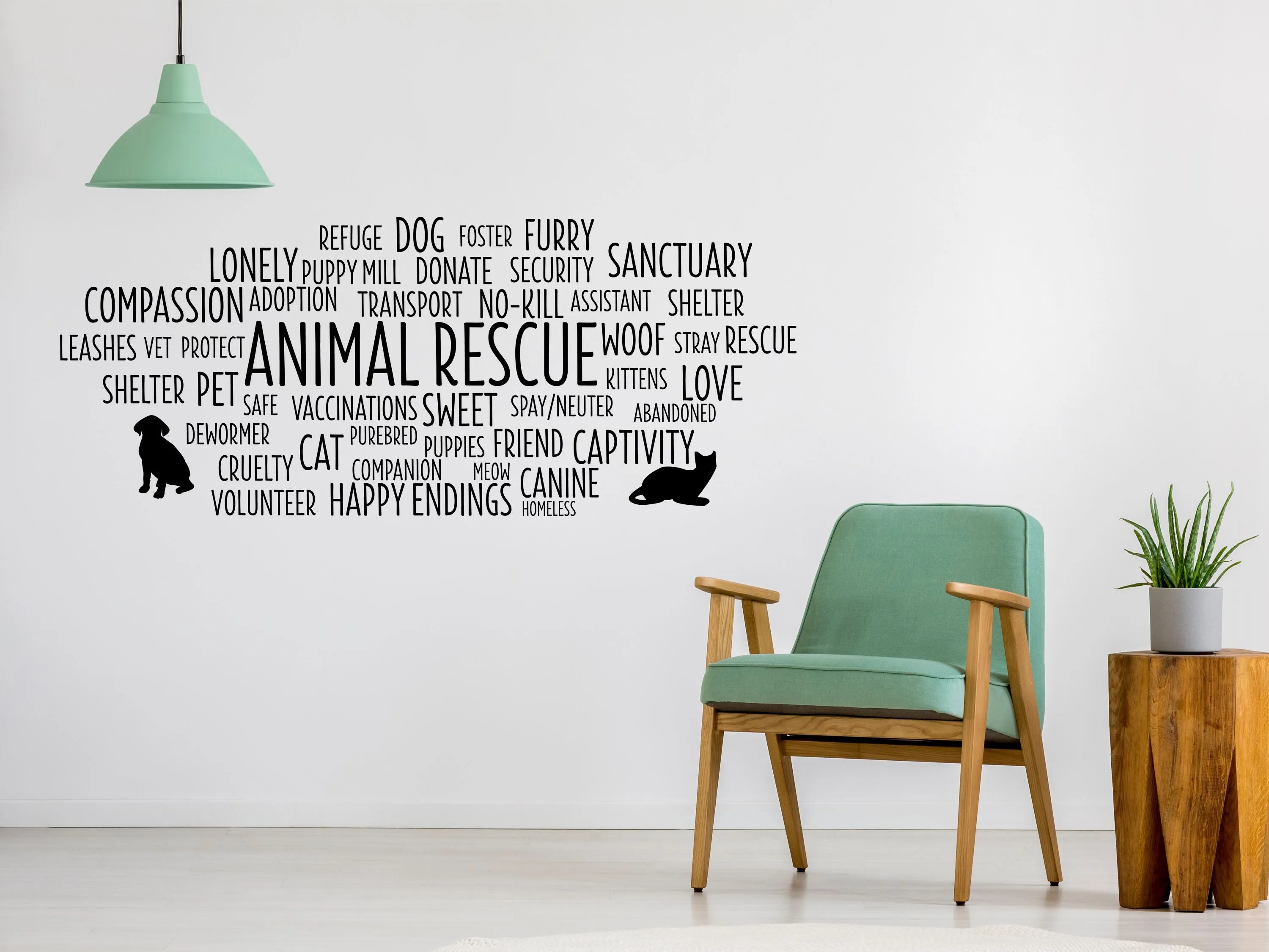 Animal Rescue Word Cloud Wall Decal