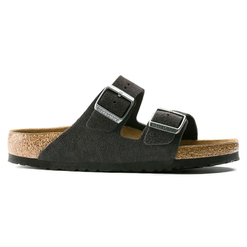 BIRKENSTOCK ARIZONA SOFT FOOTBED SANDAL - VELVET GRAY SUEDE