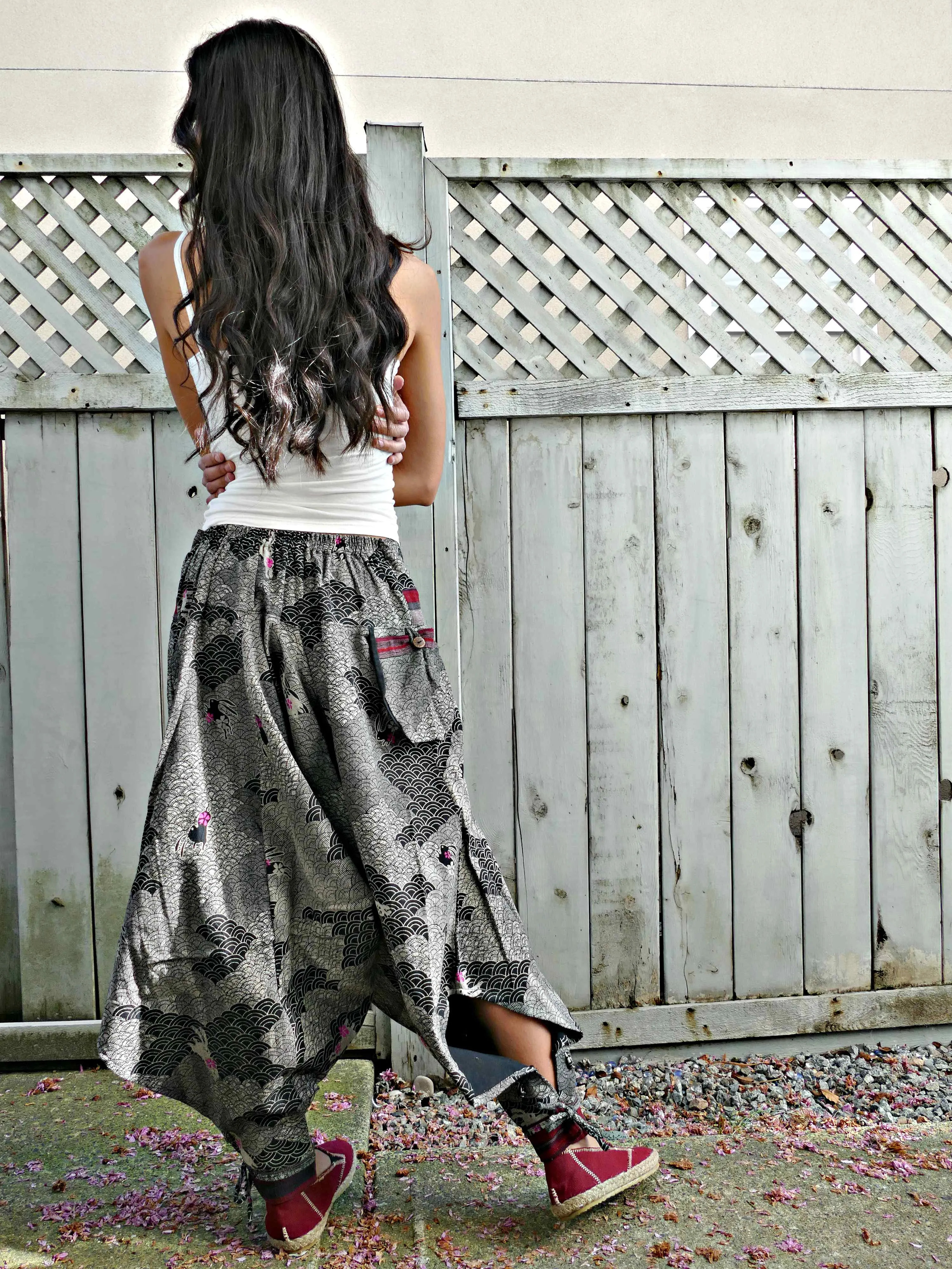 Black Bunny Waves Tribal Warrior Pants