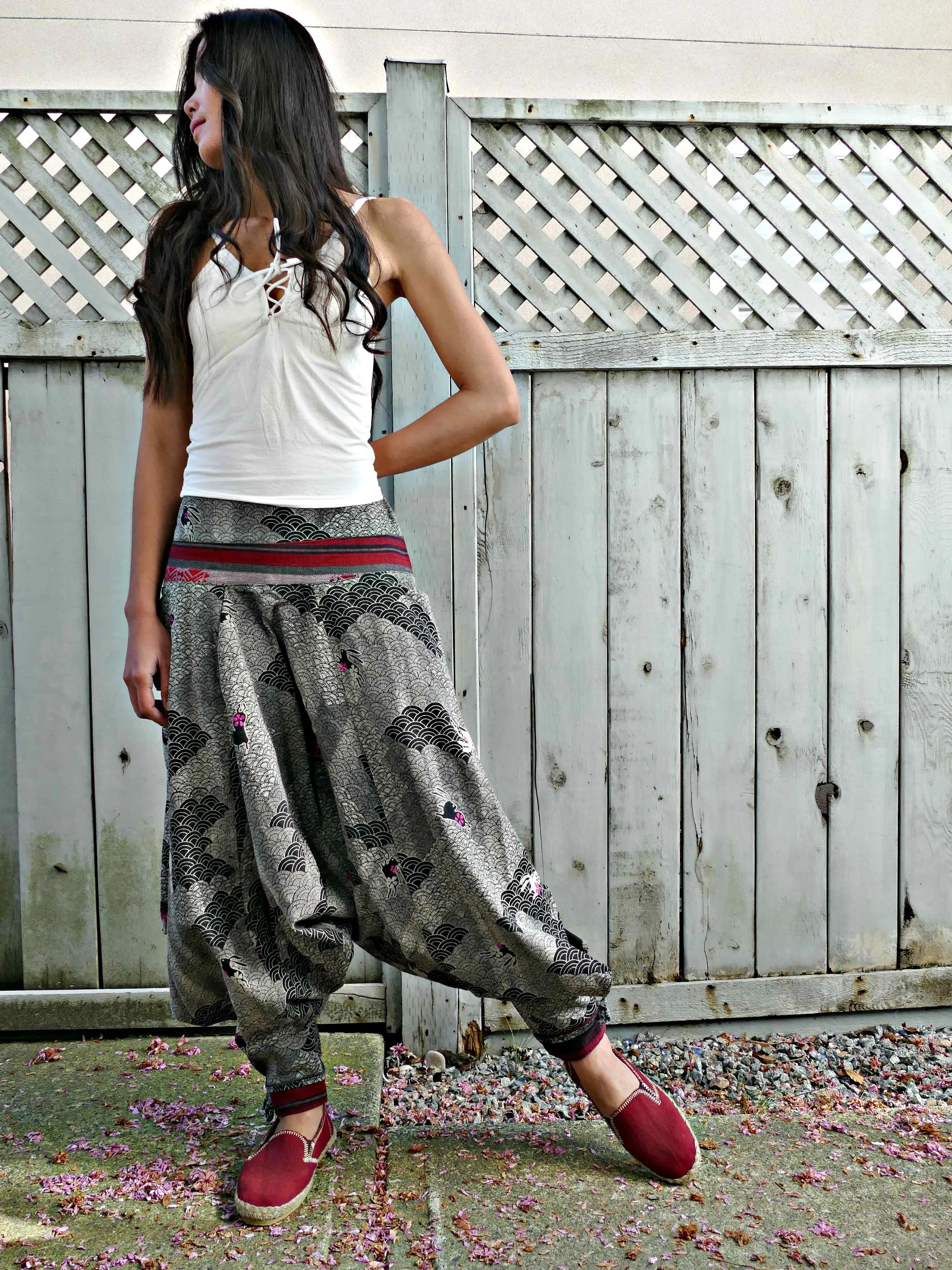 Black Bunny Waves Tribal Warrior Pants