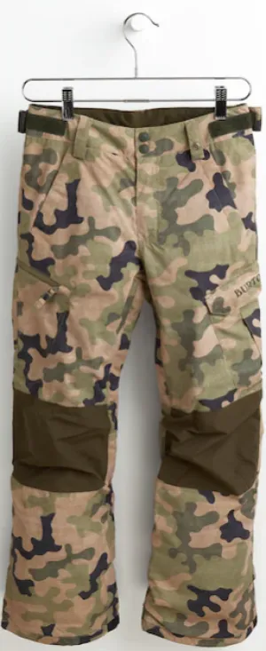 Burton Boys' Exile Cargo Pant Martini Olive Terra Camo / Forest Night