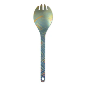 Custom Anodized Titanium Spork - Abstract