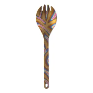 Custom Anodized Titanium Spork - Topo