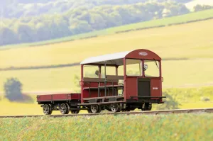 Ellis Clark Trains E1016 Finescale O Gauge Wickham Trolley & Trailer, BR Maroon 'B14W'