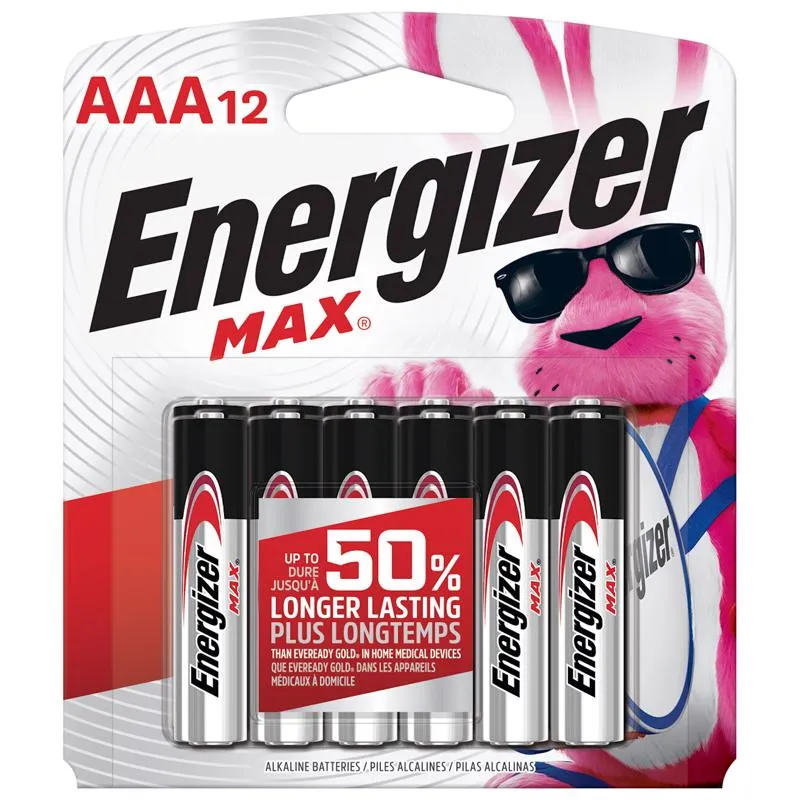 Energizer Max AAA Alkaline Batteries 12 pk Carded