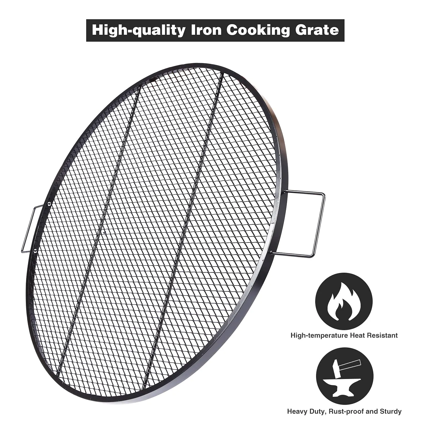 Foldable Fire Pit Grill Cooking Grate with Handle