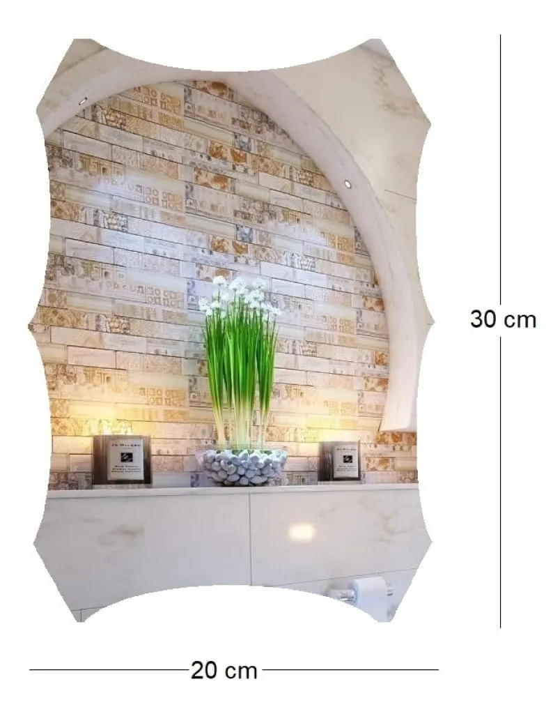 Gupta Son's Square Shape Self-Adhesive Flexible Plastic Mirror Sheets, Durable & Stylish Non-Glass Tiles Mirror Stickers Decorative for Wall Home, Bathroom, Living Room Decoration | 30 * 20 cm Mirror