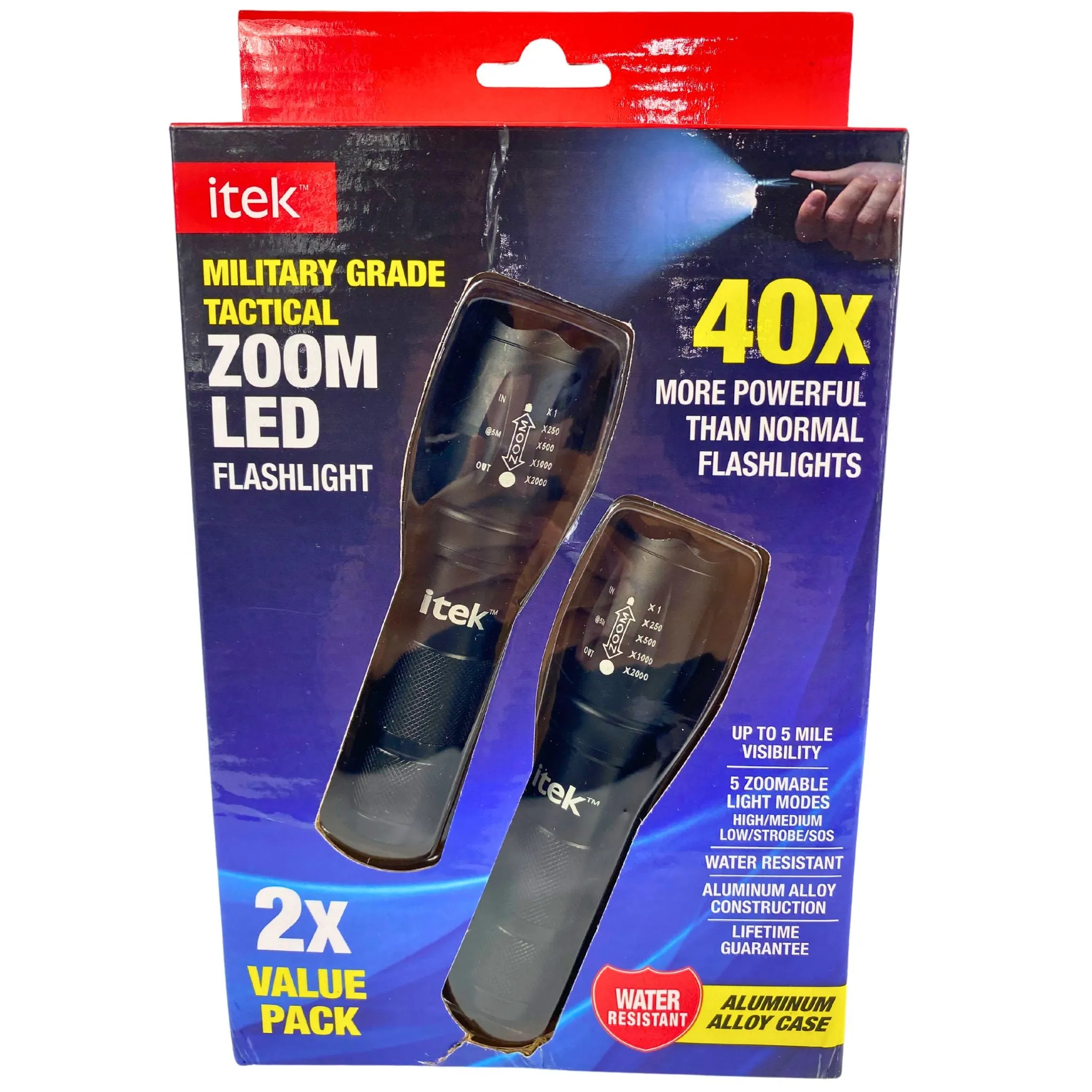 itek military grade tactical zoom led flashlight (9 Pcs Lot)