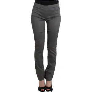 John Galliano Chic Gray Slim-Fit Designer Pants