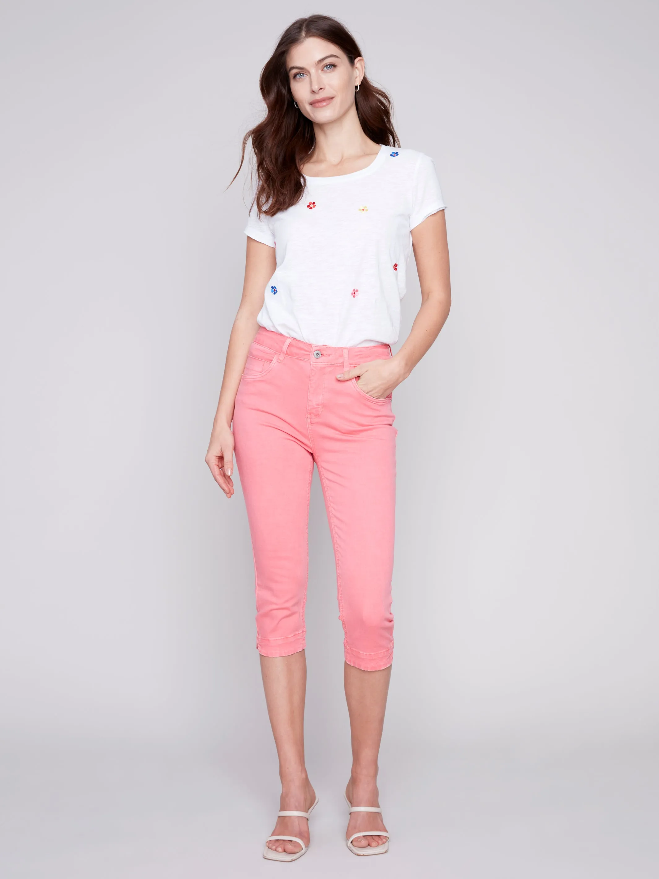 Knee High Crop Twill Pants