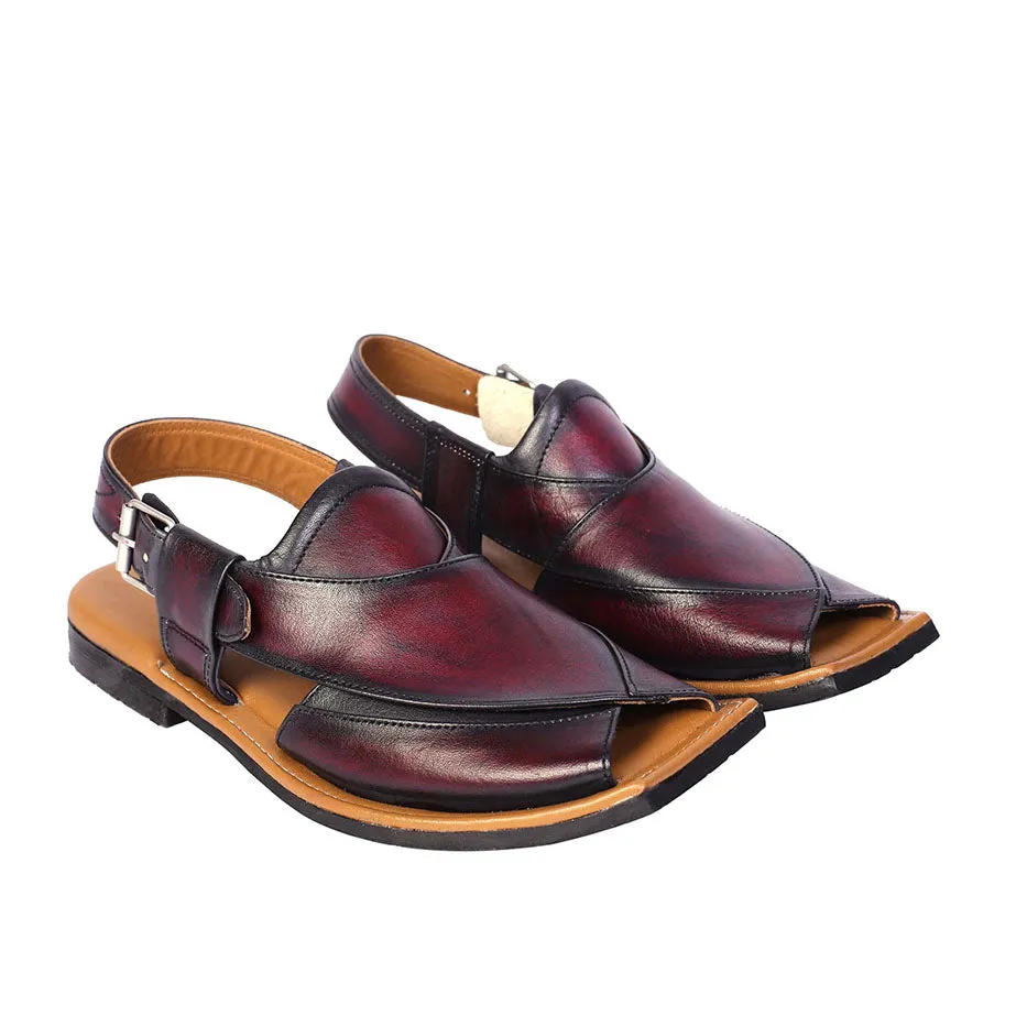 Maestro Stealth Mens Cowhide Streaky Leather Sandals Peshawari Chappal