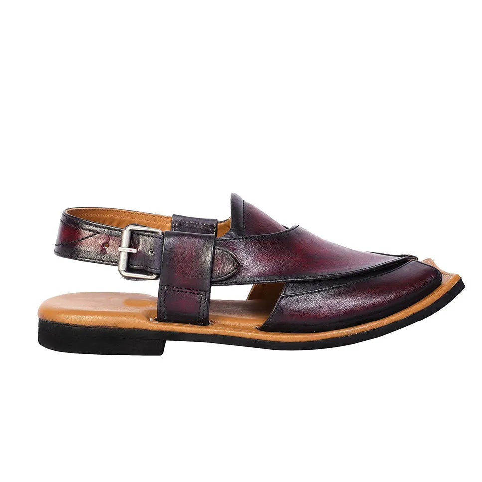 Maestro Stealth Mens Cowhide Streaky Leather Sandals Peshawari Chappal