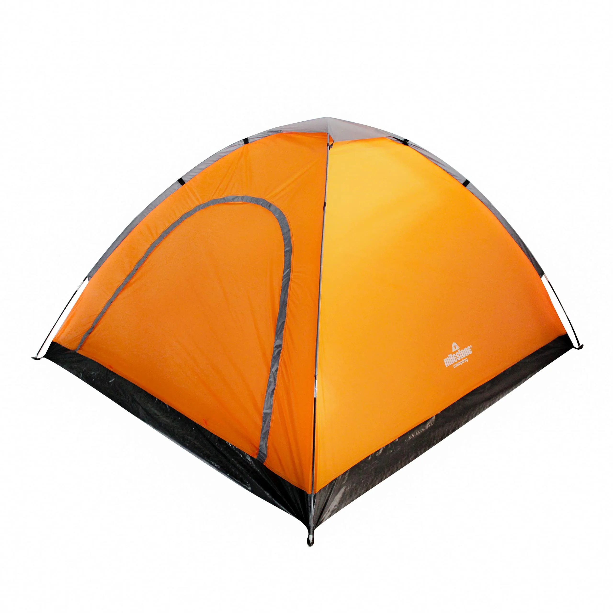 Milestone Camping 18849 Dome Tent/Sleeps 4 People/Water Resistant/Portable Carry Bag Included/Double Zipper Door & Mesh Window / 130cm x 210cm x 240cm