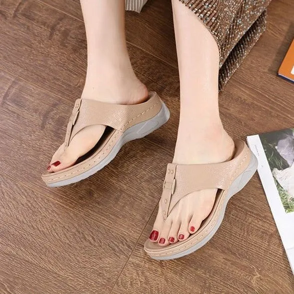 OCW Women Platform Sandals Retro Vintage Summer Beach Comfortable Flip Flops