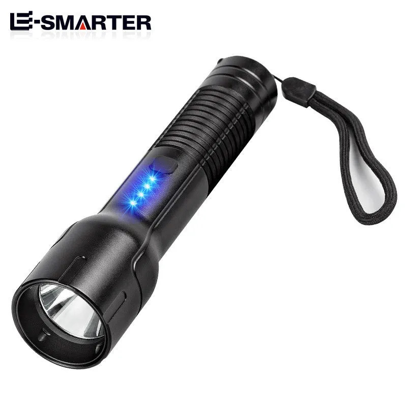 P70 strong light aluminum alloy electric display USB power bank output LED long-range flashlight outdoor strong light lighting