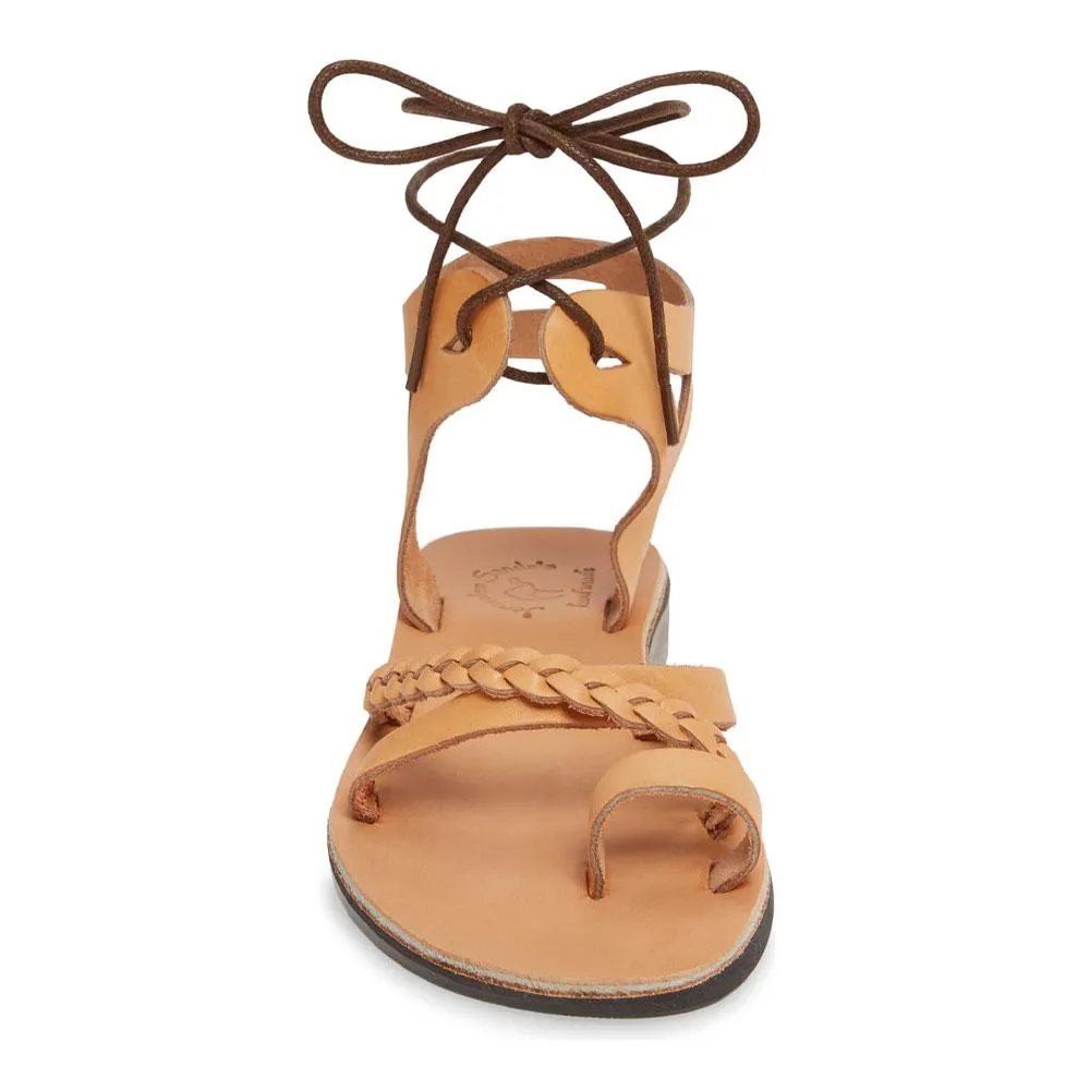 Ramah - Leather Cut Out Sandal | Tan