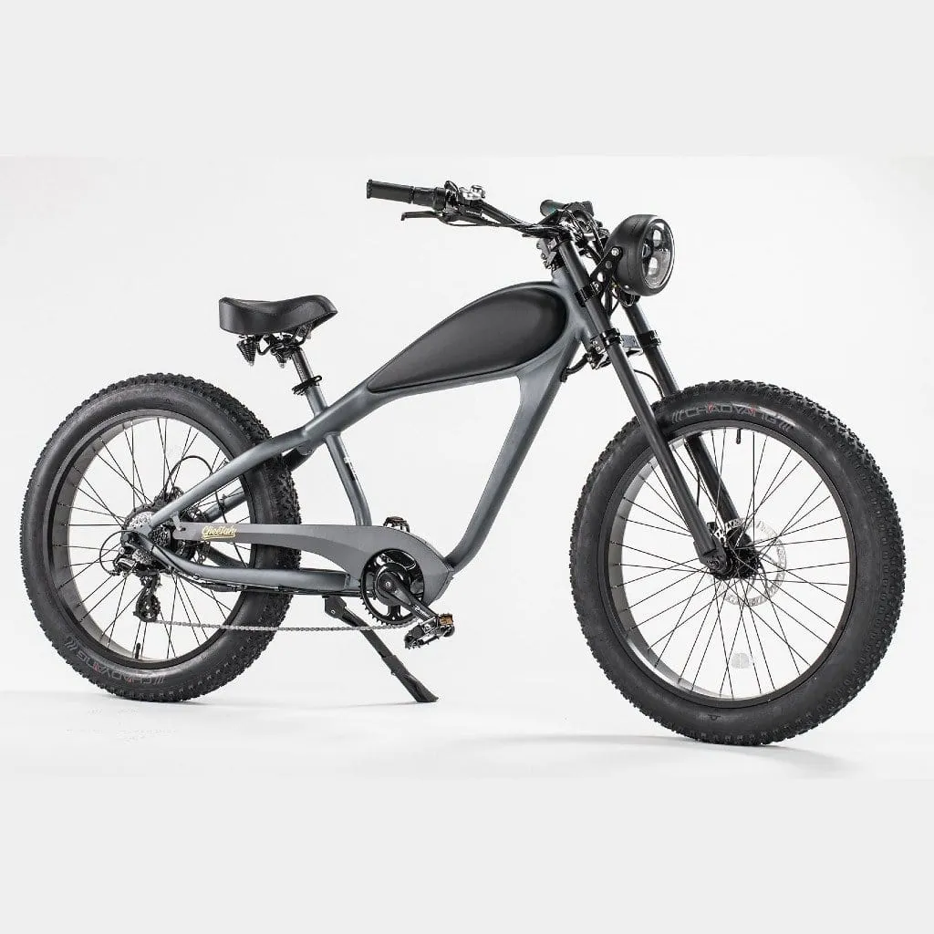 Revi Bikes Cheetah Café Racer 750W 48V Fat Tire Cruiser Electric Bike