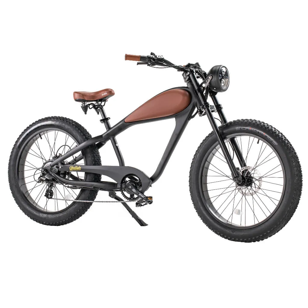 Revi Bikes Cheetah Café Racer 750W 48V Fat Tire Cruiser Electric Bike