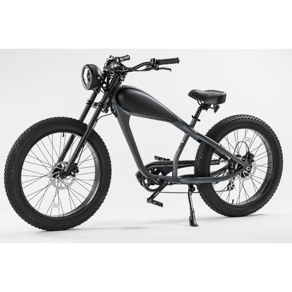 Revi Bikes Cheetah Café Racer 750W 48V Fat Tire Cruiser Electric Bike