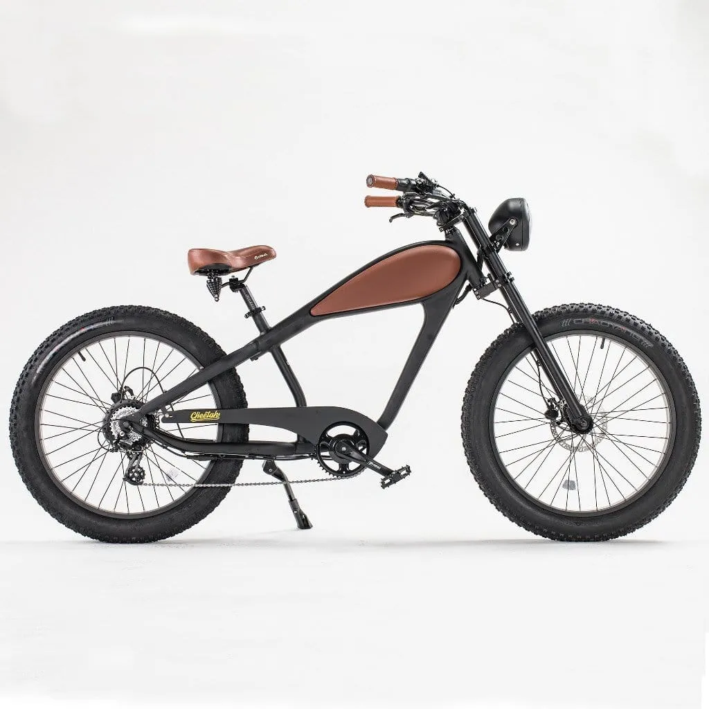 Revi Bikes Cheetah Café Racer 750W 48V Fat Tire Cruiser Electric Bike