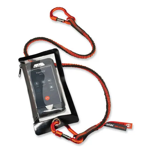 Squids 3110f(x) Tool Lanyard W/aluminum Carabiners, 10lb Max Work Capacity, 38" To 48",orange/gray,ships In 1-3 Business Days