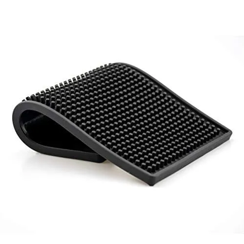 Tebery Black Mat 12" x 6" Rubber Bar Service Spill Mat (2 Pack)