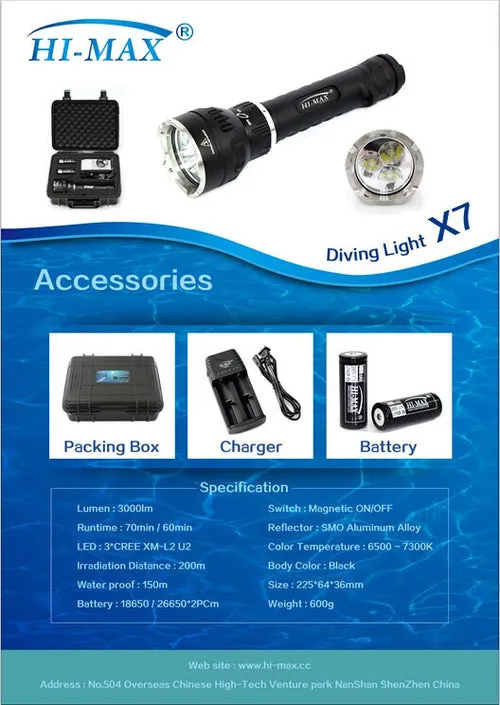 Torch Himax X7 (XM-L2 U2) - 3000LM