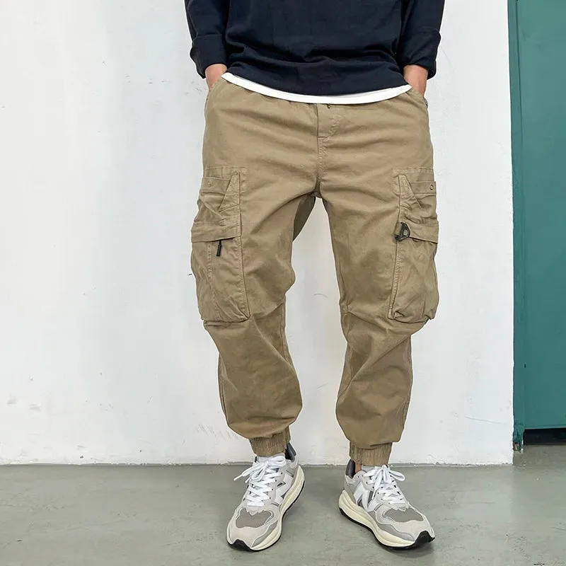 Vintage Functional Cargo Pants - High Quality Khaki Casual Jogging Trousers