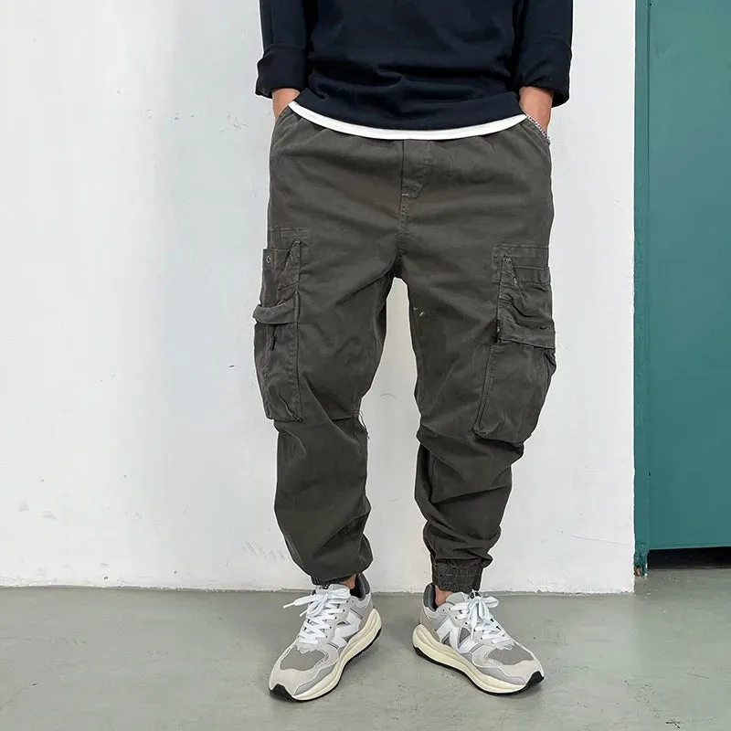 Vintage Functional Cargo Pants - High Quality Khaki Casual Jogging Trousers