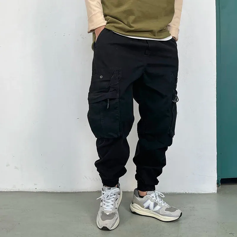 Vintage Functional Cargo Pants - High Quality Khaki Casual Jogging Trousers